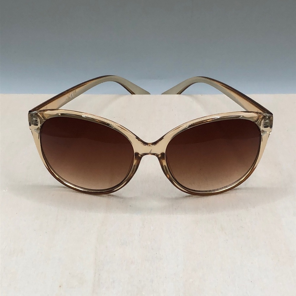 KENNETH COLE REACTION KC1283 Gold Brown Crystal Wheat Cat Eye Sunglasses Trendy.